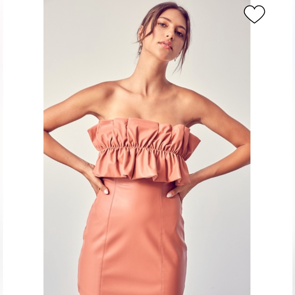 DO+BE Leather Ruffle Top Dress